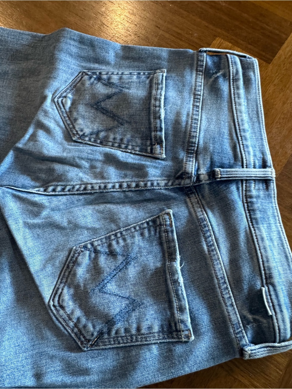 Mother Tomcat Roller Ankle Wide Leg Jeans Sz 25 Bonfire Lighting Blue Button Fly - Picture 4 of 8